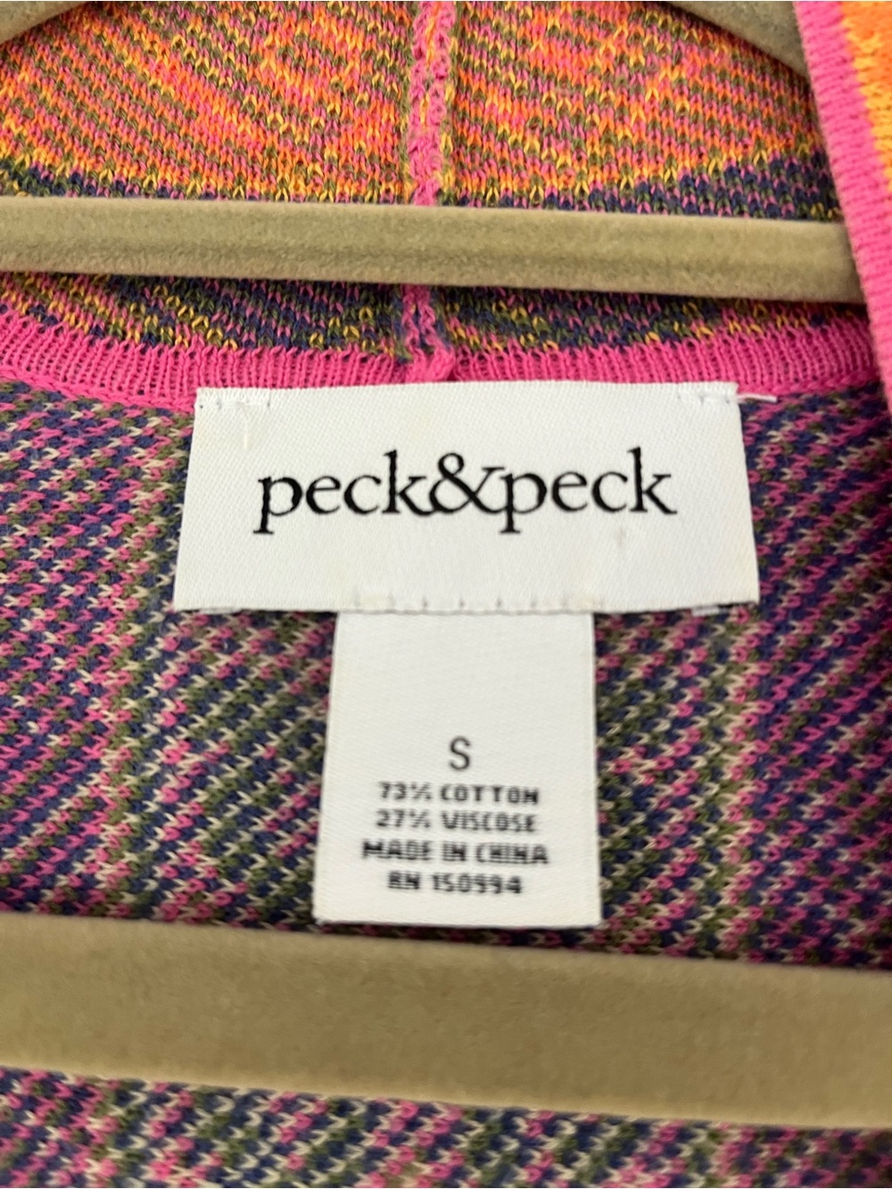 Peck & Peck Boho Royal Blue Mustard Yellow Pink Floral Open Cardigan Size Small - Picture 5 of 12
